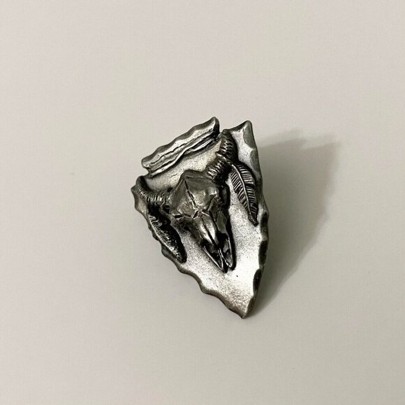 Vintage Bergamot Skull Bull Head Pin - Picture 2 of 9